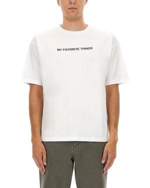 Aspesi Graphic Crew Neck T-Shirt - White