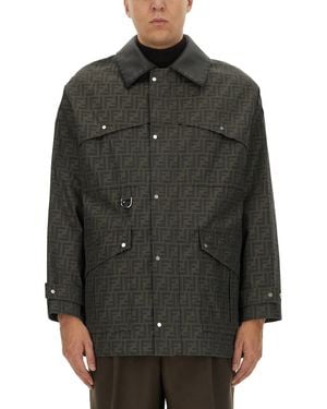Fendi Jacquard Blouson Jacket - Grey