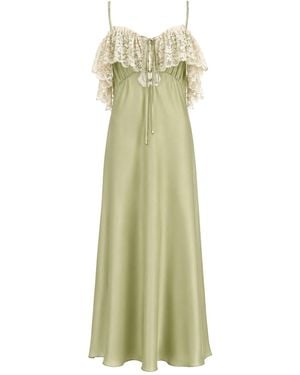 Chloé Abito Lungo Con Spalline Sottili - Green