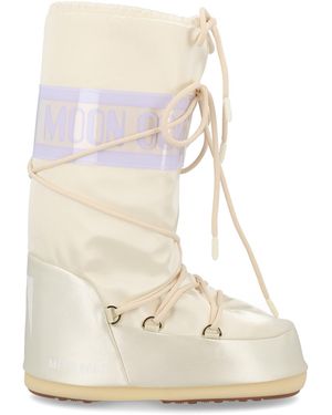 Moon Boot Ivory Leather Boots - White