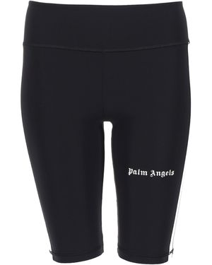 Palm Angels Shorts Track Biker Con Logo - Blue