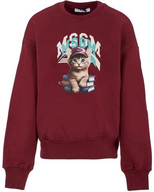 MSGM Mini Logo T-Shirt For Girls - Red