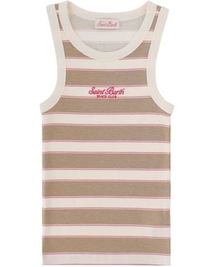 MC2 Saint Barth Tank Top "Ada" Con Logo - Natural