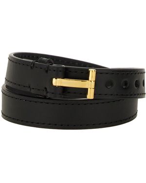 Tom Ford Bracciale Con Logo - Nero