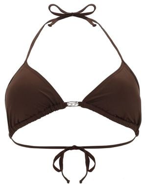 DIESEL Solid Bikini Top Swimwear - Brown