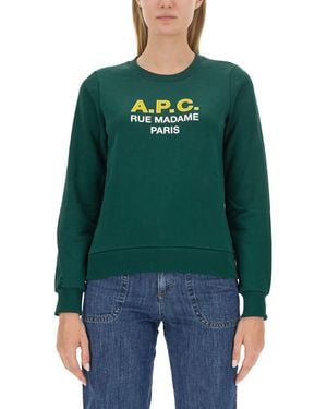 A.P.C. Sweatshirt With Logo - Green