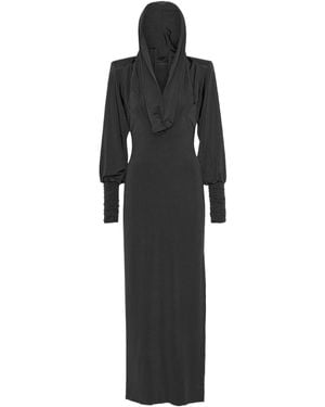 ROTATE BIRGER CHRISTENSEN Rotate Birger Christensen Long Dress With Hood - Black