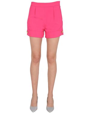 Moschino SHORT IN CADY CON BOTTONI TEDDY - Rosa