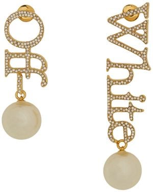Off-White c/o Virgil Abloh Earrings With Logo, Brass - Metallic