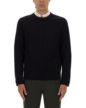 Paul Smith Shirt With Embroidered Logo - Black