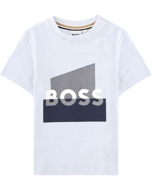 BOSS T-Shirt Da Bambino Con Grafica Logo - White