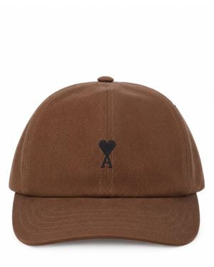 Ami Paris Cappello Da Baseball "Ami De Coeur" - Brown