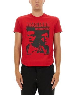 DSquared² Regular Fit Cotton T-Shirt - Red