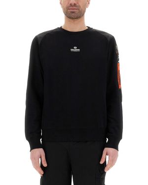 Parajumpers Classic Crew Neck Sweatshirt With Zip Pocket - Black