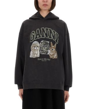 Ganni Oversized "Isoli" Hoodie - Black