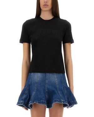 MSGM Graphic Crew Neck T-Shirt - Black