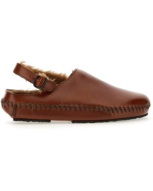 Hereu Slingback "Cargol" Shearling - Marrone