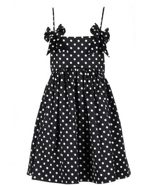 Ganni Polka Dot Mini Dress Recycled Polyester - Black