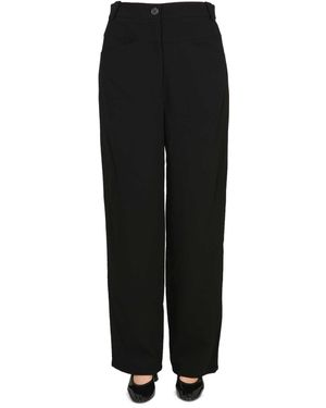KHAITE Preen Piqué Wide-Leg Trousers - Black