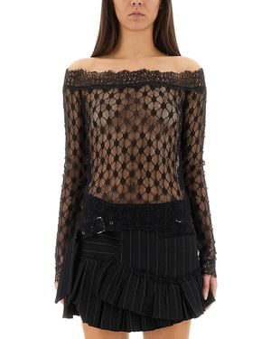 Isabel Marant Lace "Marlene" Top - Black