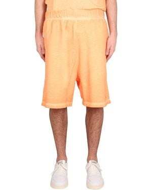 Marcelo Burlon Bermuda With Logo - Orange