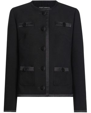 Dolce & Gabbana Round Neck Jacket - Black