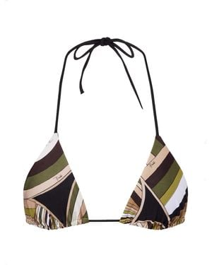 Emilio Pucci Top Bikini Con Stampa - Nero