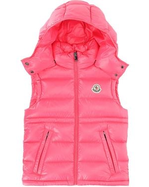 Moncler Gilet "Ania" Con Cappuccio Removibile - Pink