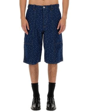 Maison Kitsuné Denim Bermuda Shorts - Blue