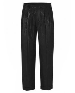Maison Margiela Tailored Pleated Wool Trousers - Black