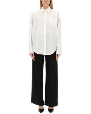 Moschino Heart Patch Oversized Shirt - White