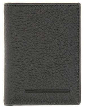 Tom Ford Leather "T" Wallet - Black