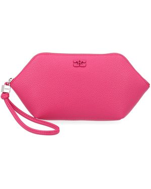 Ganni Portamonete Con Logo - Pink