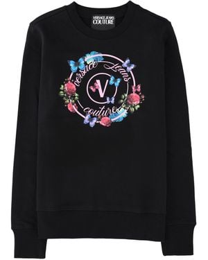 Versace Jeans Couture Felpa Con Logo - Black