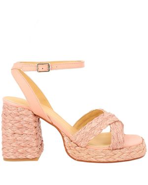 Castañer Rose Ankle-Strap Heels - Pink