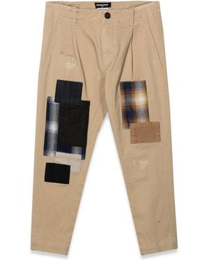 DSquared² Pants With Patches - Natural