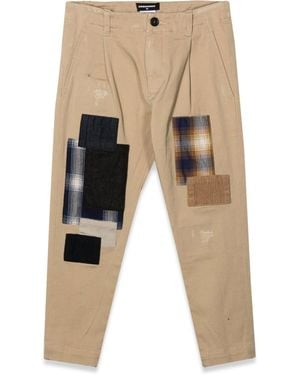 DSquared² Trousers With Patches - Natural
