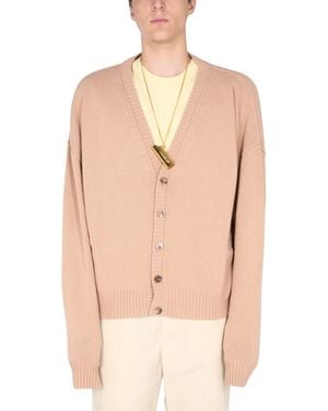 Ambush V-Neck Oversized Cardigan - Natural