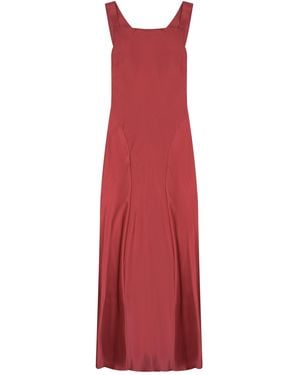 Alberta Ferretti Square Neck Maxi Dress - Red