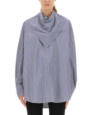Ami Paris Striped Bandana Blouse - Blue