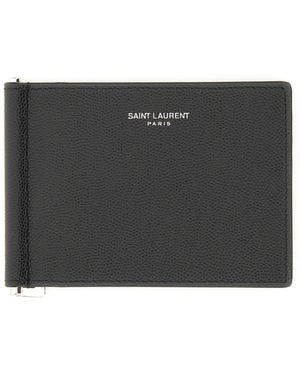 Saint Laurent Portacarte Con Clip Per Banconote - Black
