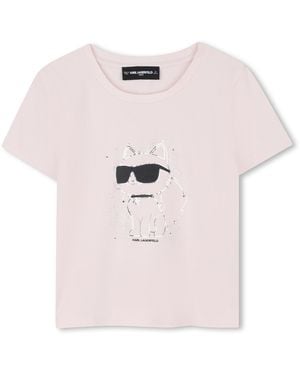 KARL LAGERFELD T-Shirt With Logo - Pink