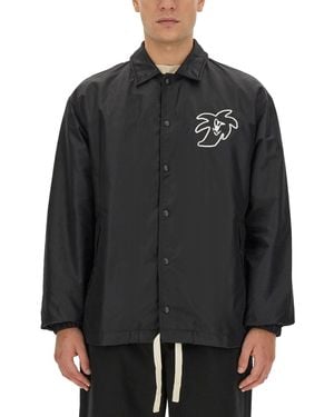 Palm Angels Printed Coach Jacket - Black