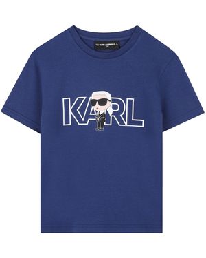 KARL LAGERFELD T Shirt With Logo - Blue