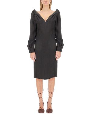 Bottega Veneta Viscose Midi Dress - Black