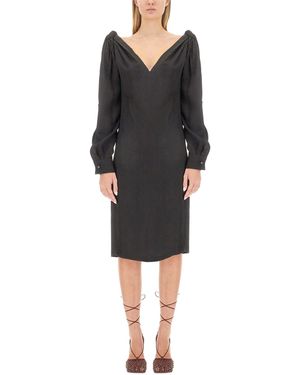 Bottega Veneta Viscose Midi Dress - Black