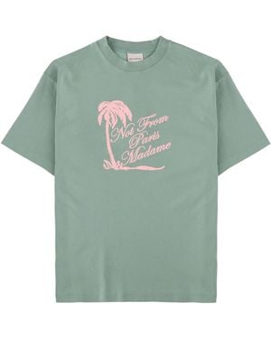 Drole de Monsieur T-Shirt "Slogan Palmiers" - Green