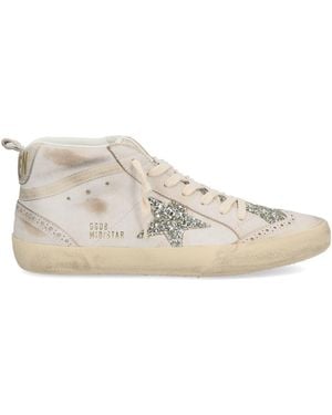 Golden Goose Mid Star Trainer Cow Leather Trainers - Natural