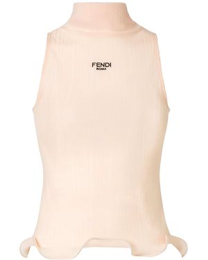 Fendi Tops With Logo - Natural
