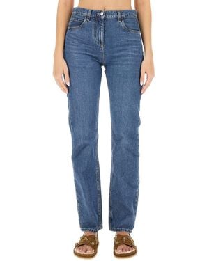 Etro Embroidered Logo Regular Fit Jeans - Blue